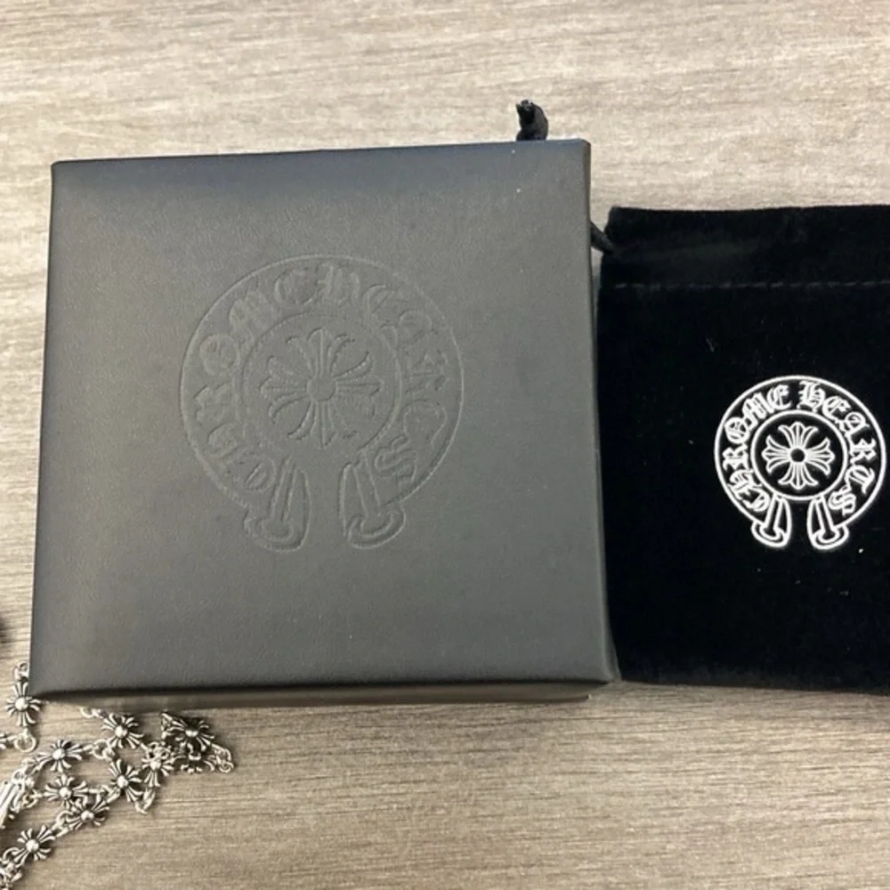 Chrome Hearts Silver Cross Pendant Necklace